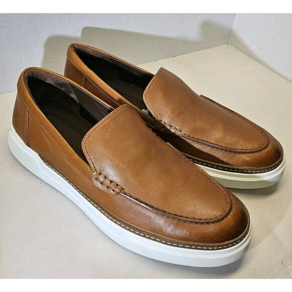 Allen Edmonds Men's Tan/White Burke Venetian Leather Slip-On Comfort Shoe Sz 11D - Picture 5 of 16